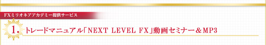 トレードマニュアル｢Next Level FX｣動画セミナー＆MP3